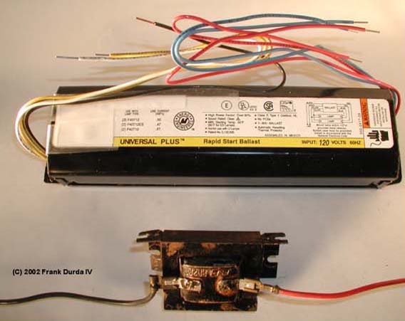 Photograph of two ballasts of different sizes 